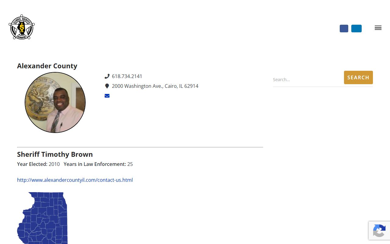 Alexander County inmate population sheriff directory showing Pulaski County Detention Center jail address